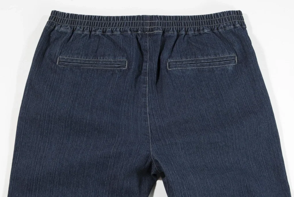 Pull-on jeans with elastic waistband, indigo, size 52