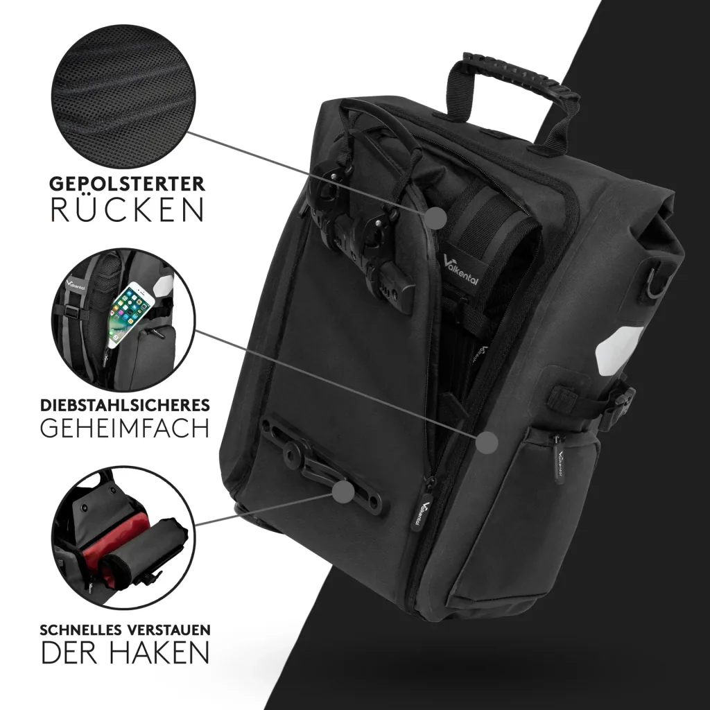 ValkPro 3 in 1 Bicycle Bag, Black