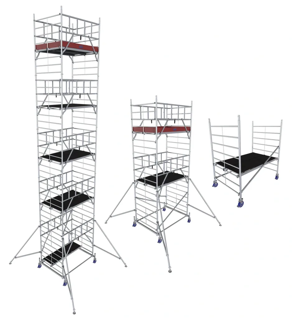MONTO ProTec XXL aluminum mobile scaffolding, wide structure, working height approx. 10.30 m