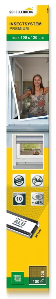 Insect screen window PREMIUM, color white, 100 x 120 cm