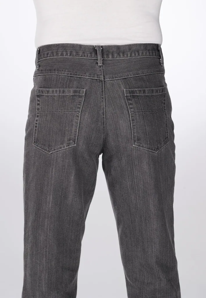 Comfortable jeans in 5-pocket style, color gray, size 26