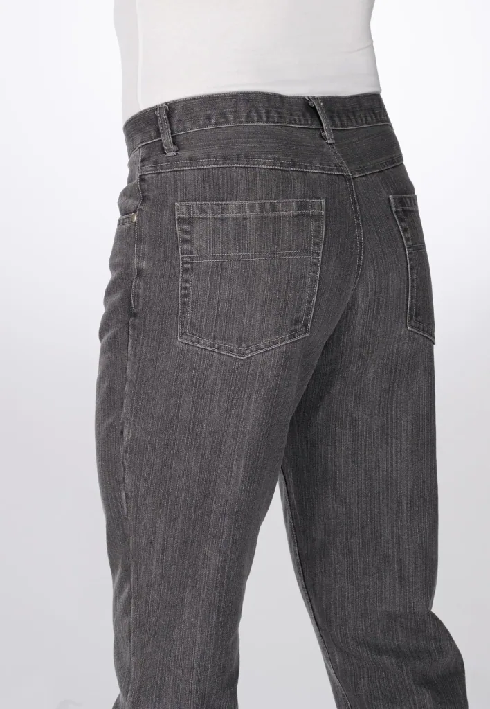 Comfortable jeans in 5-pocket style, color gray, size 26