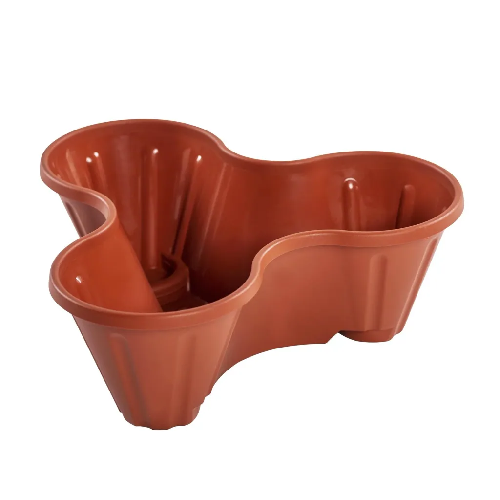 Plant pots, plant tower, stackable, terracotta, set of 3