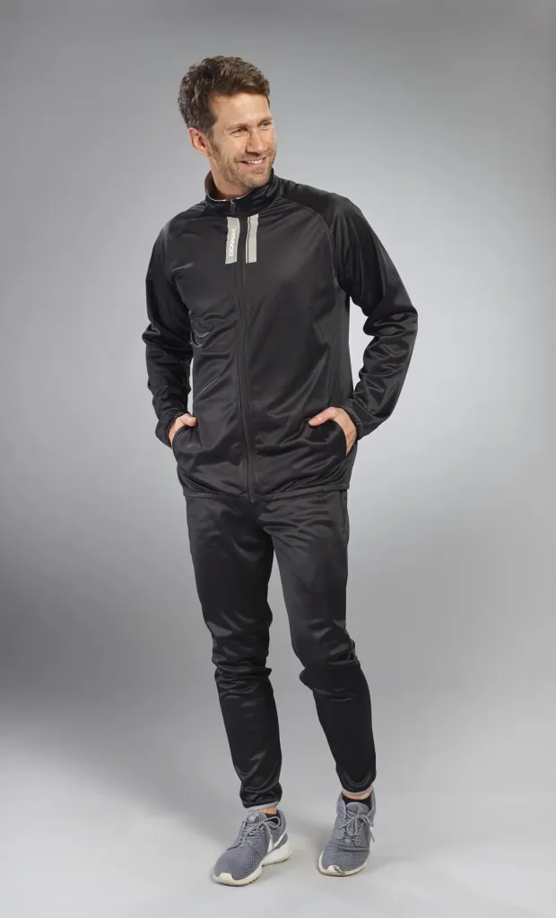 Tracksuit, 2-piece, black/grey, size XL