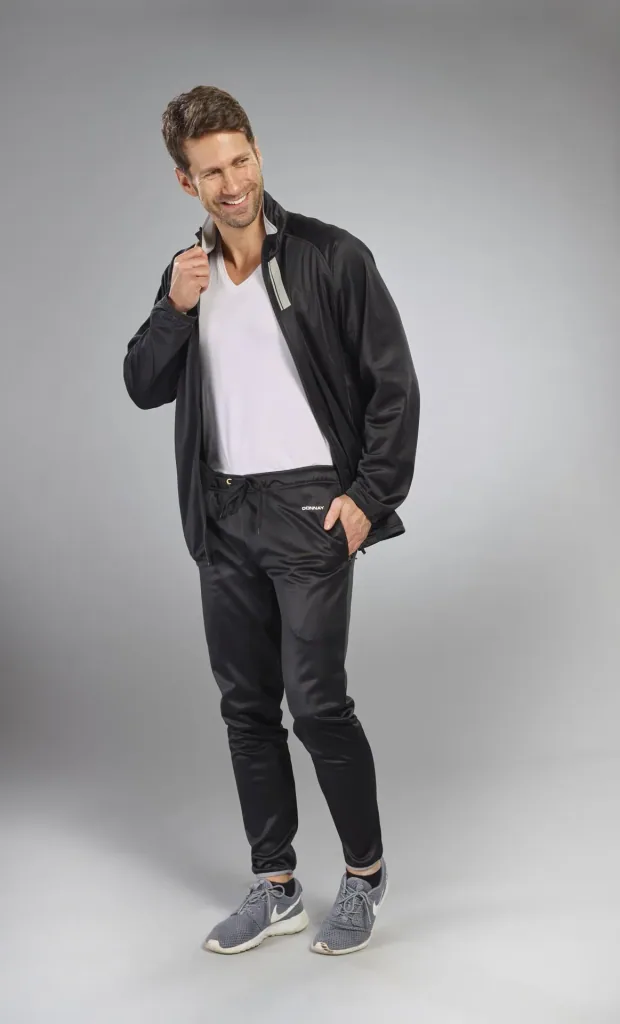 Tracksuit, 2-piece, black/grey, size XL