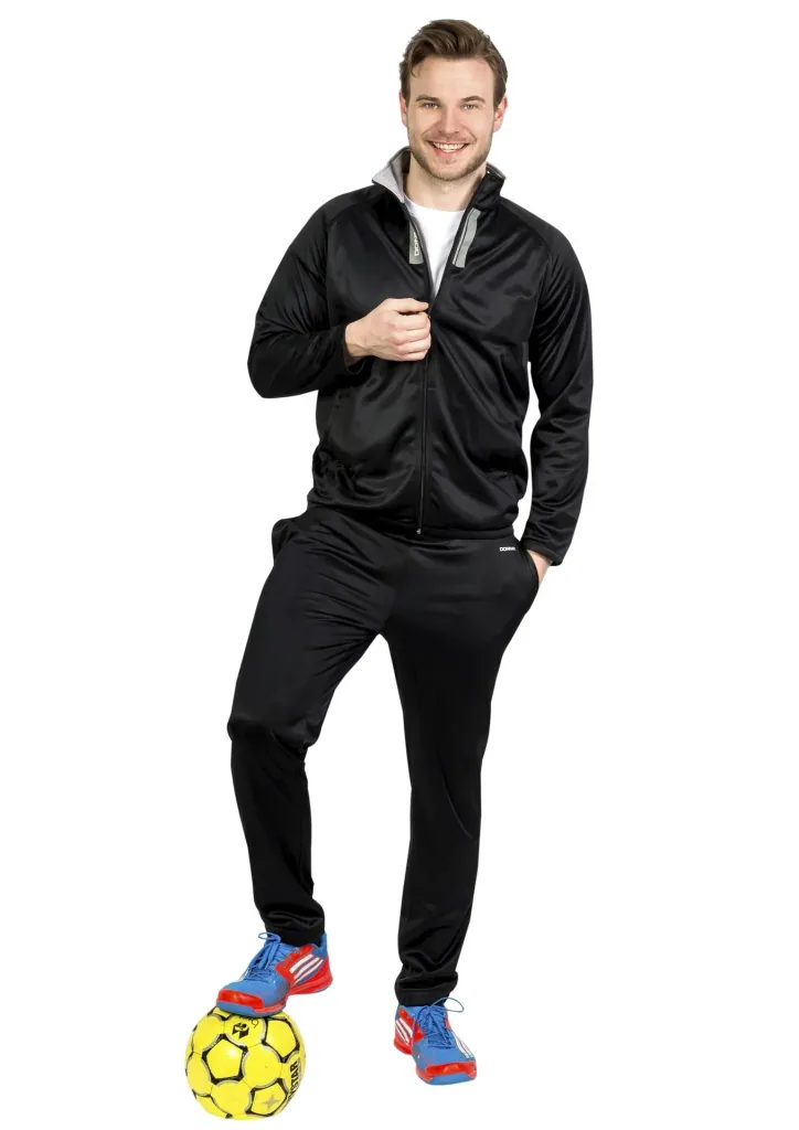 Tracksuit, 2-piece, black/grey, size XL