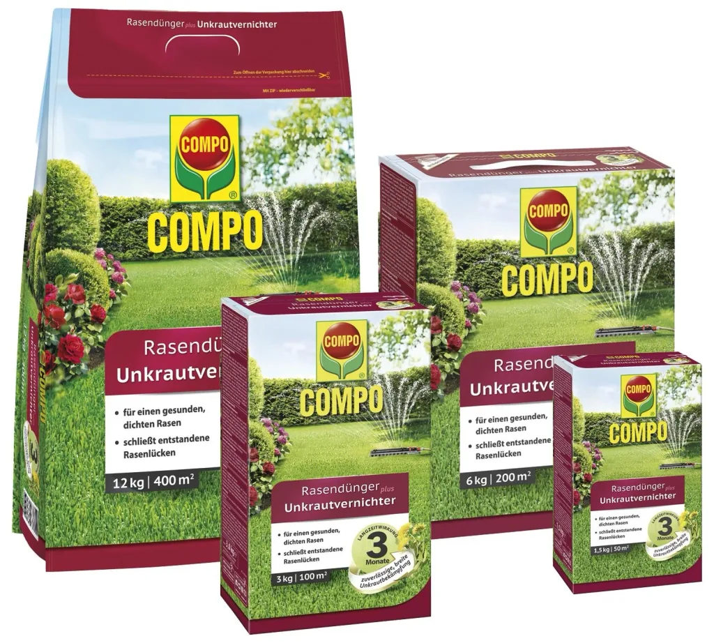 Lawn fertilizer with weed killer, 6 kg for 200 m²