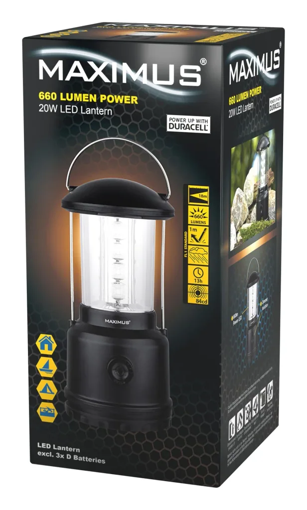 LED camping light with suspension, dimmable