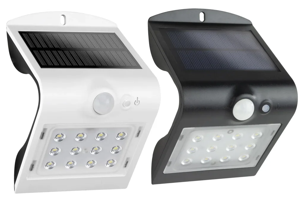 Solar LED light with motion detector, black
