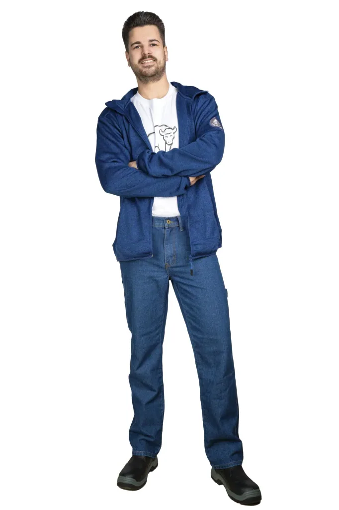 Work jeans made of durable denim, color blue, size 48