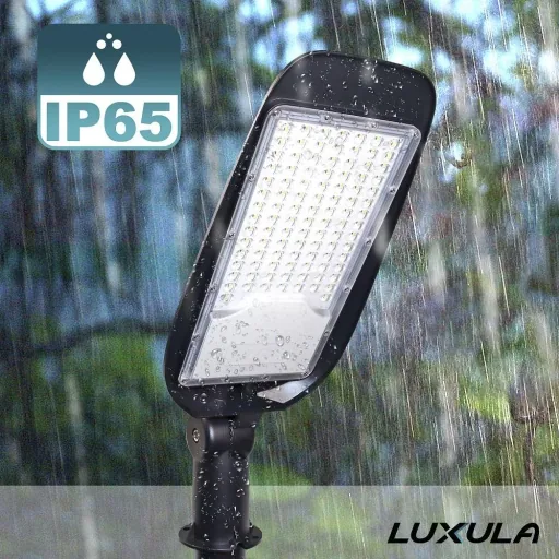 LED street light 100 W offers 11700 lm, 5000 K (neutral white) & IP65 protection