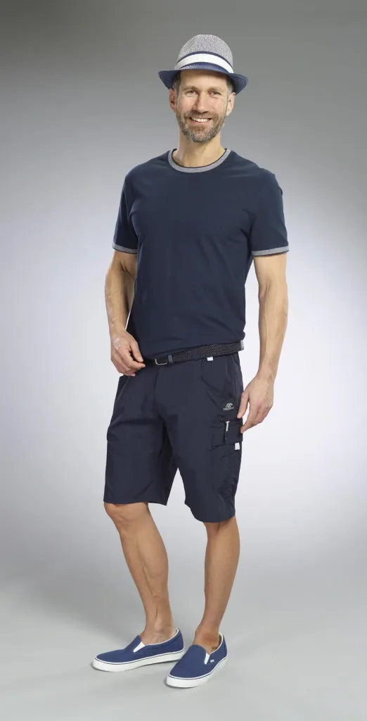 T-shirt cotton pique, color navy, size M