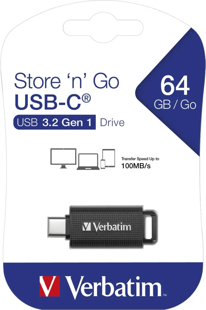 64 GB USB-C 3.2 memory stick, retractable