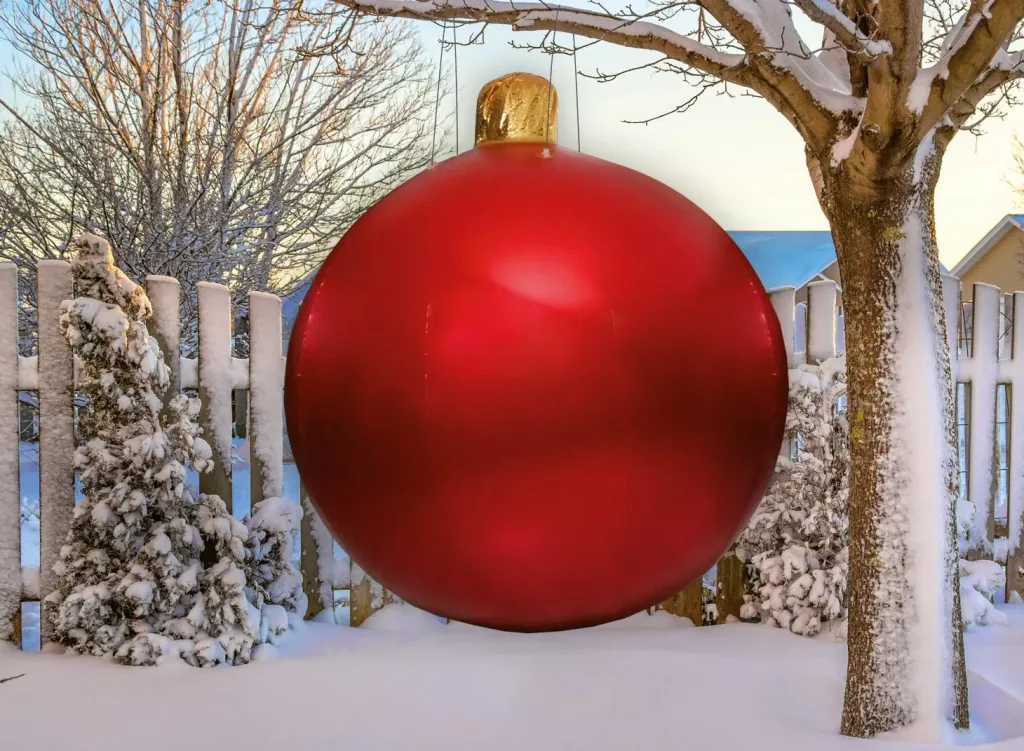 Inflatable Christmas ball 80 cm with 4 stainless steel eyelets