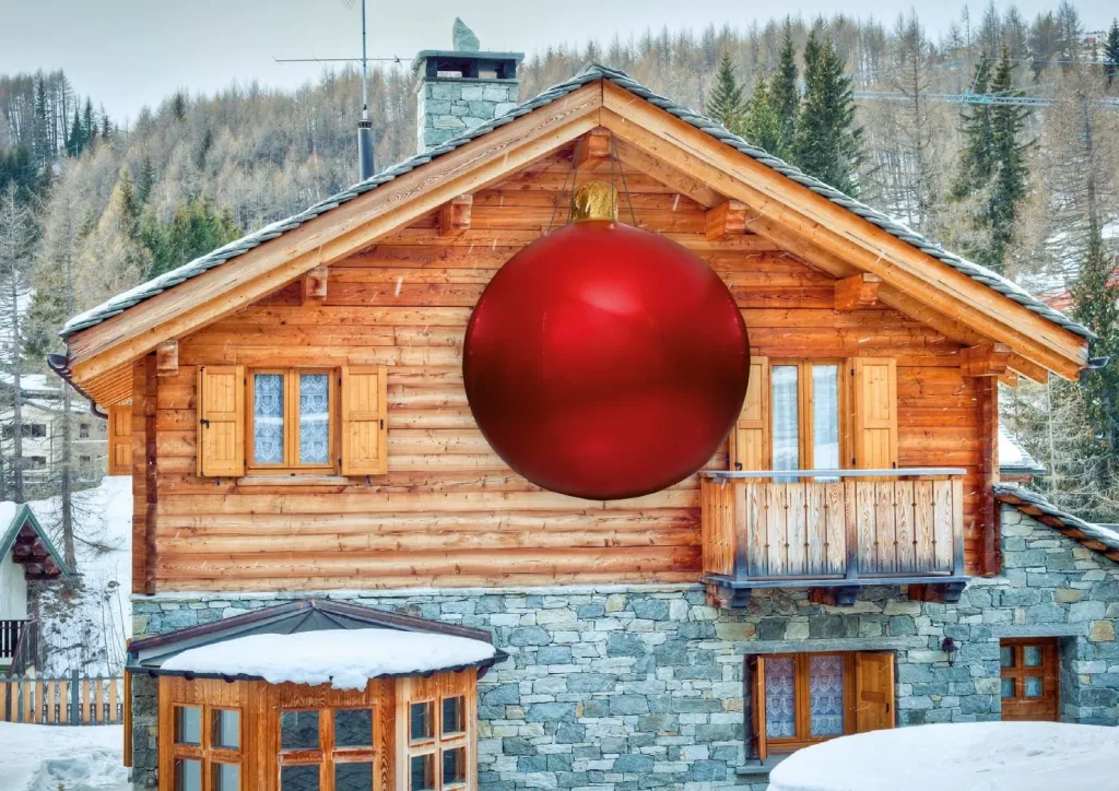 Inflatable Christmas ball 80 cm with 4 stainless steel eyelets