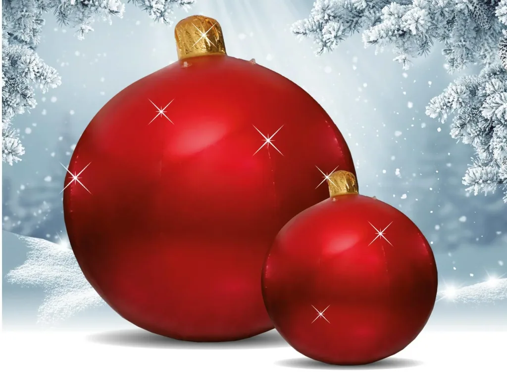 Inflatable Christmas ball 80 cm with 4 stainless steel eyelets