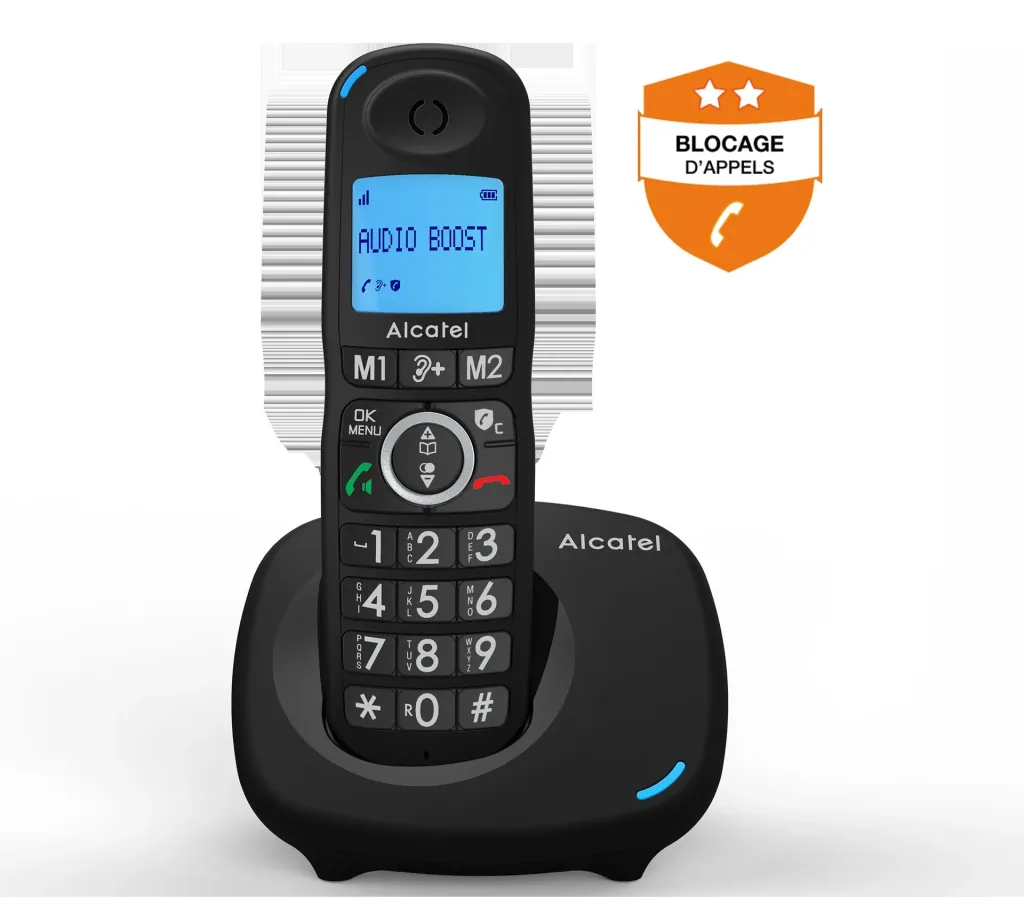 Comfort telephone Alcatel XL595B Single with call block function, cordless
