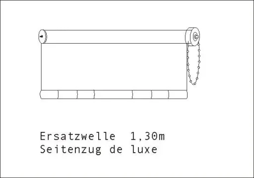Replacement curtain De Luxe "Drops white", 130 cm, incl. wave, side pull