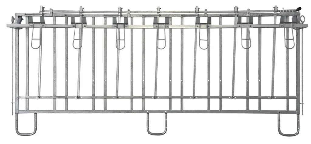 Catch grid with 7 feeding places for modular fence housing