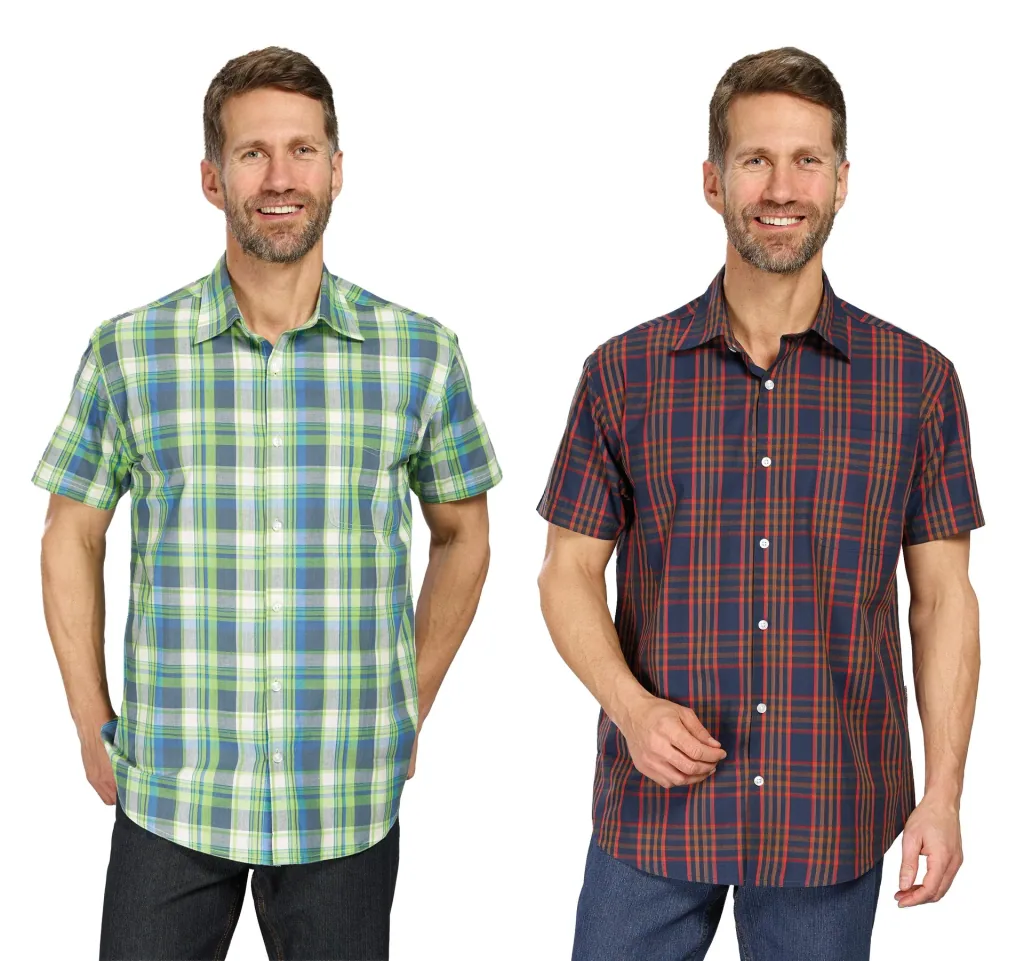 Shirt, short sleeve, color blue/green, size 43/44