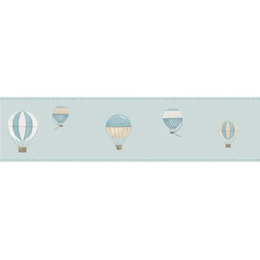 Casadeco My Little World border hot air balloons blue brown