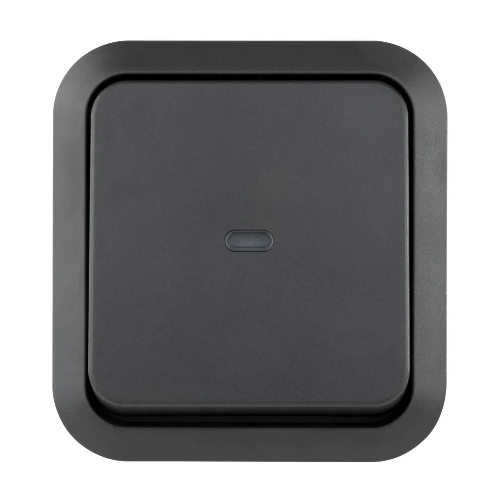 Surface-mounted damp-room control switch with glow lamp IP55