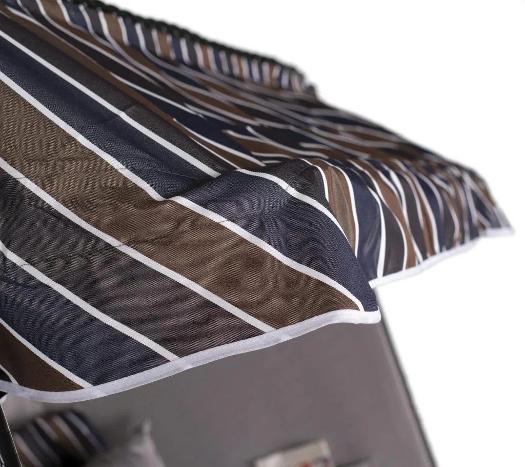 Beach chair "Baltic Sea" striped anthracite/brown