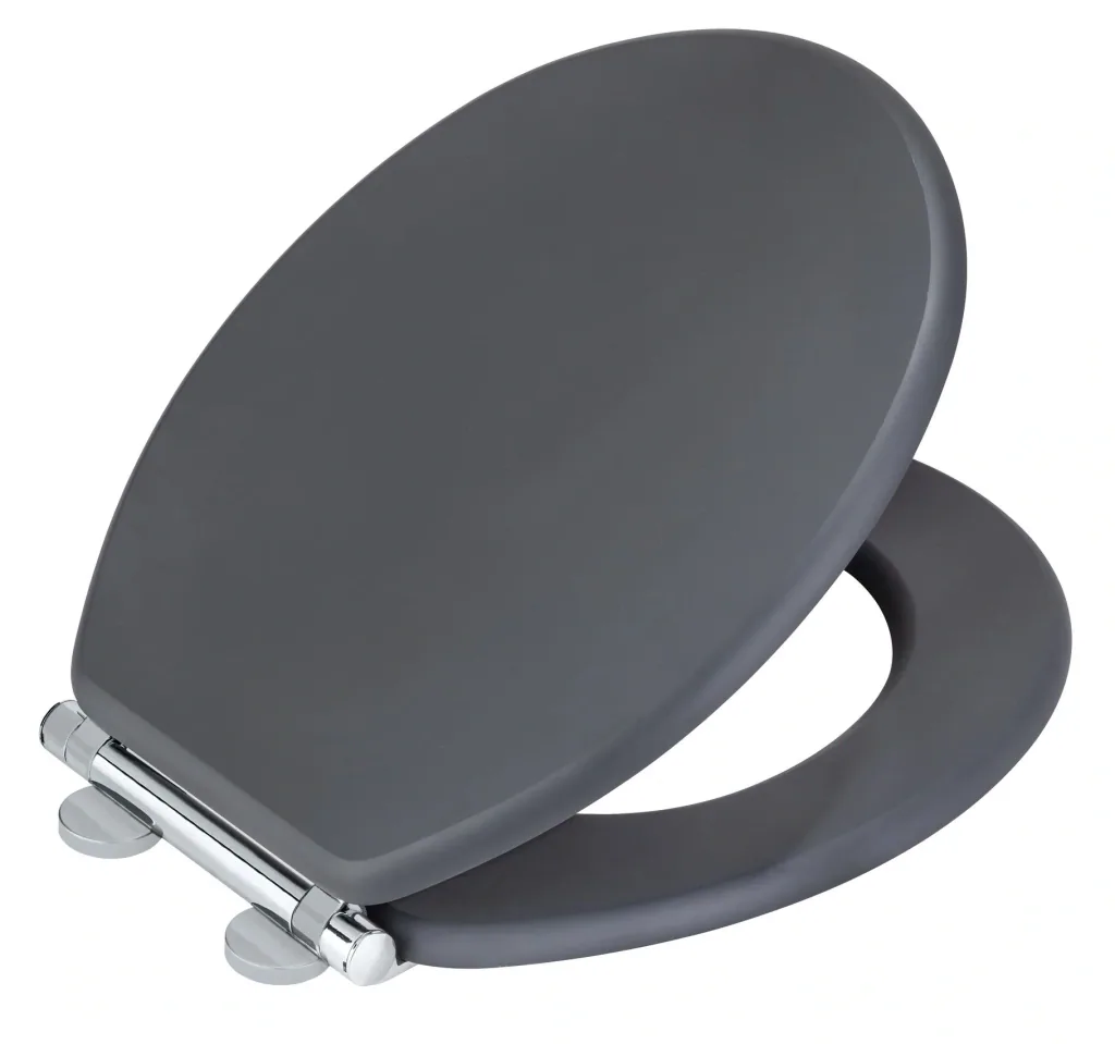 Toilet seat Morra Anthracite Matt, universal shape, made of solid MDF