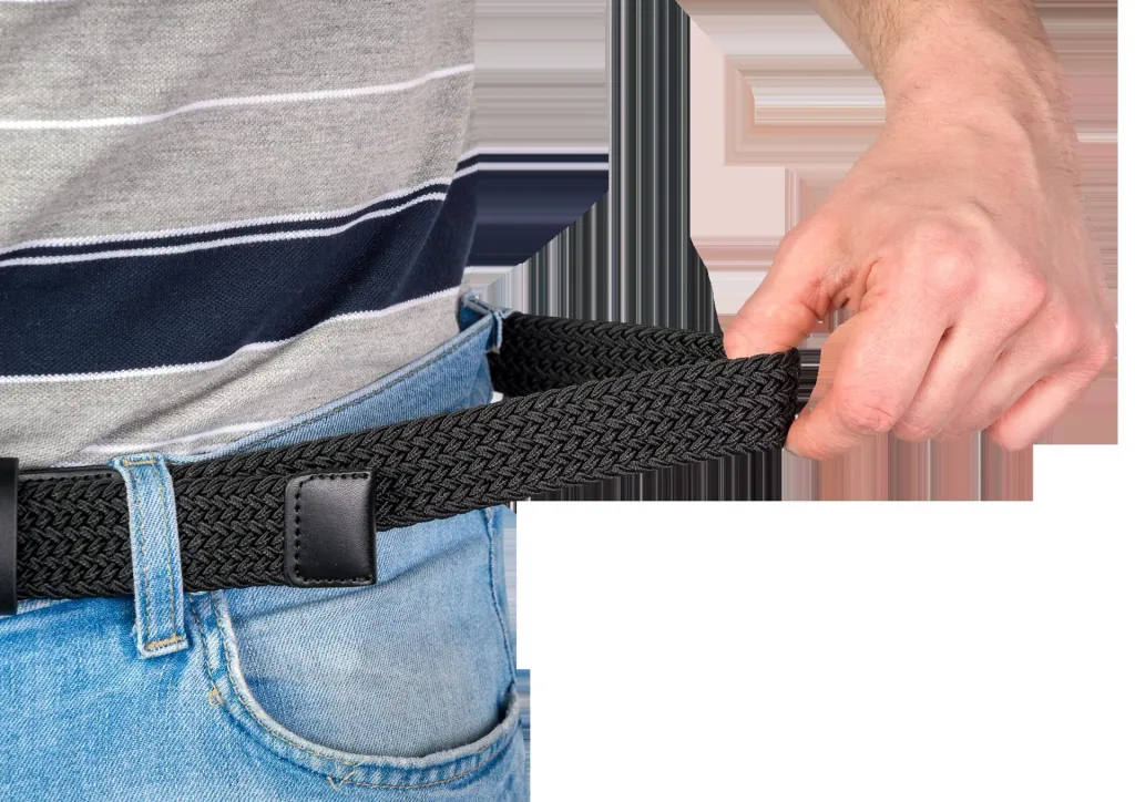Stretch belt for men, super-elastic 3 cm wide, color black