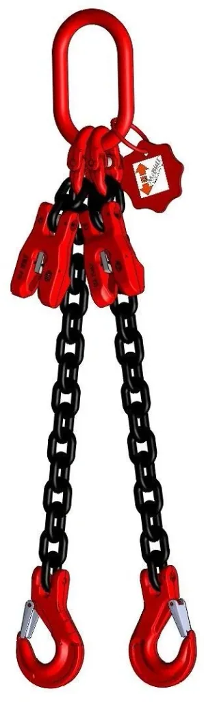 2-strand chain GK8, with clevis hook and shortening 8 mm, 2 m long