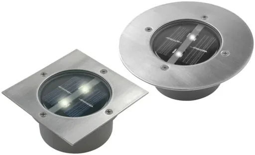 Solar LED recessed floor spotlight "Lugo" - Round