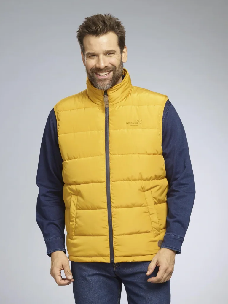 Quilted vest, color curry, size L