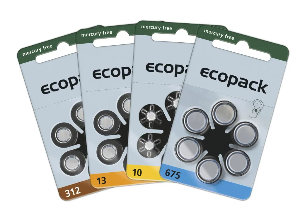Hearing aid battery Ecopack Type 10 (PR70) YELLOW - 6 pieces