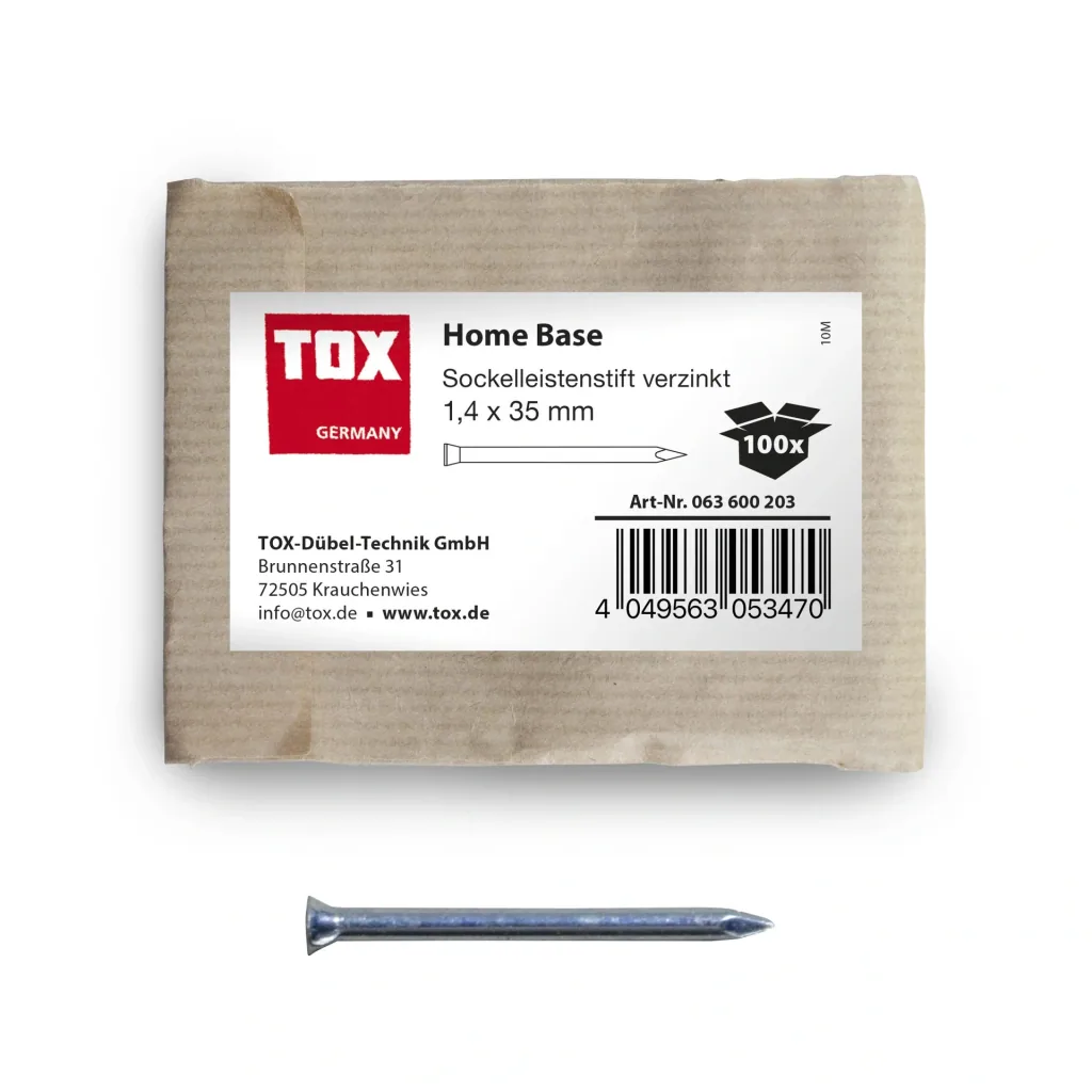 Home Base skirting board pins 1.4 x 35 mm galvanized, 100 pieces