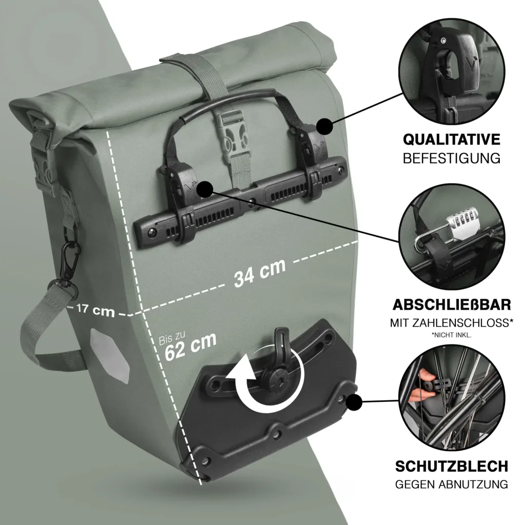 ValkOcean pannier bag, green
