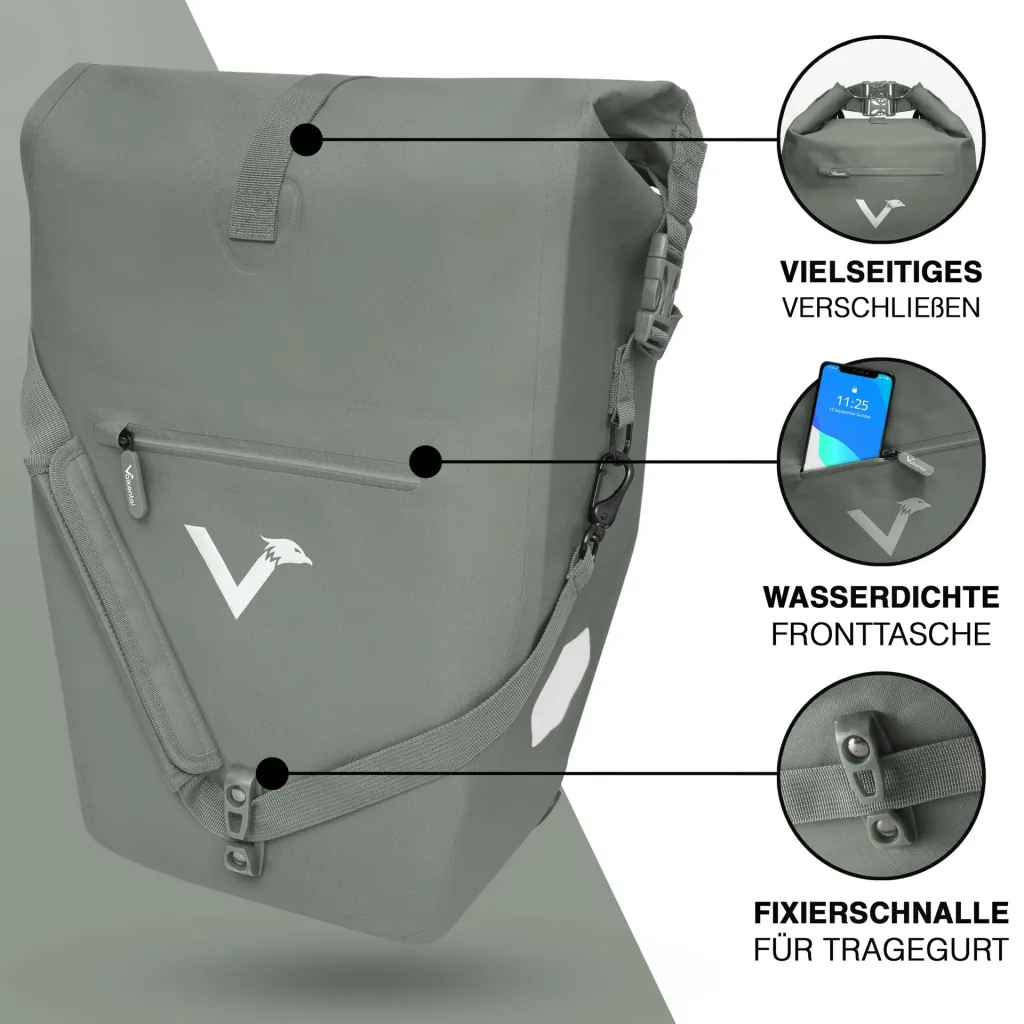 ValkOcean pannier bag, green