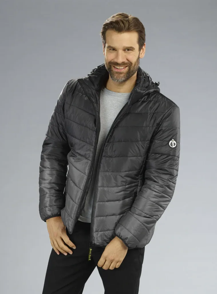 Quilted jacket, color black/grey, size M