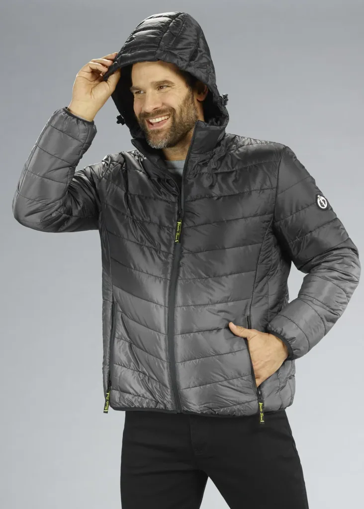 Quilted jacket, color black/grey, size M