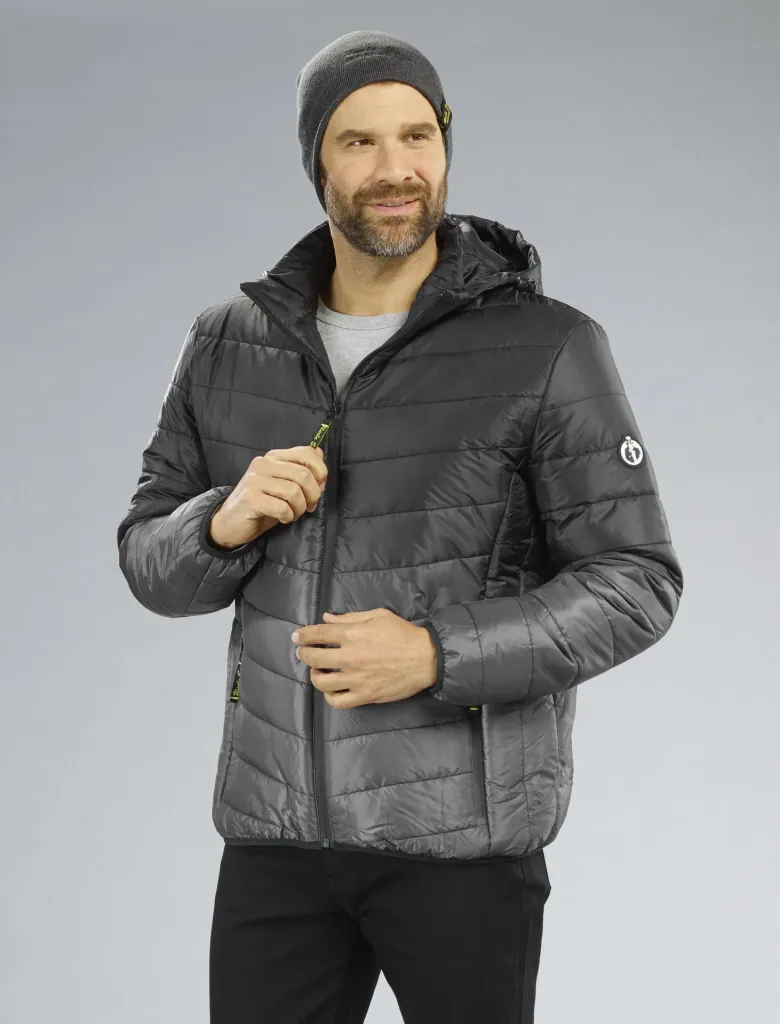 Quilted jacket, color black/grey, size M