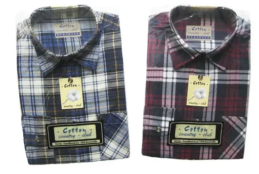 Checked flannel shirt, length 85cm, size 45/46, color-sorted