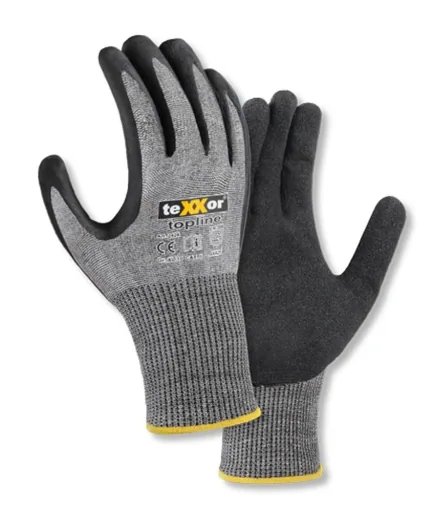 Cut-resistant knitted gloves with sanded nitrile coating, 3 pairs, size 8