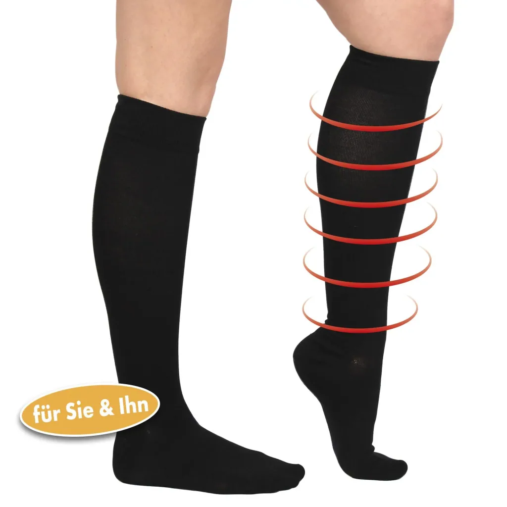 Energy LYCRA support knee socks, black, size 43 - 46, 1 pair