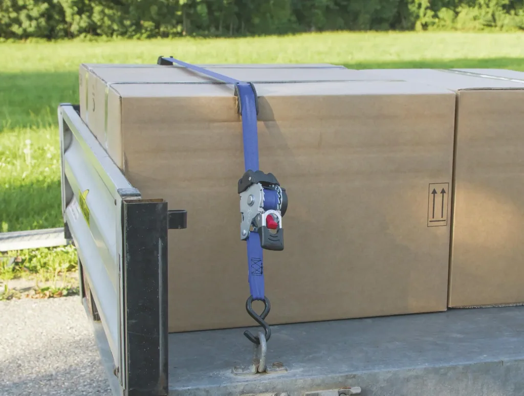 Automatic lashing strap with S-hook, 3 m x 25 mm