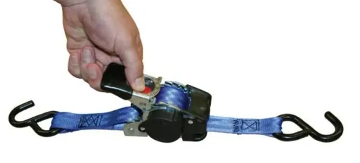 Automatic lashing strap with S-hook, 3 m x 25 mm