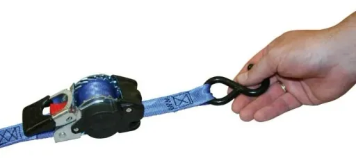 Automatic lashing strap with S-hook, 3 m x 25 mm