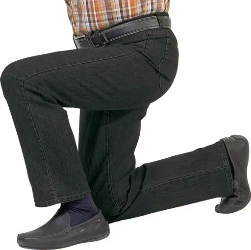 5-pocket stretch jeans, color black, size 56
