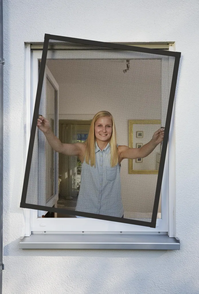Insect screen window PLUS with aluminum frame, color anthracite, 130 x 150 cm