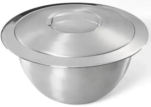 Thermo bowl with lid, stainless steel, 3 liters
