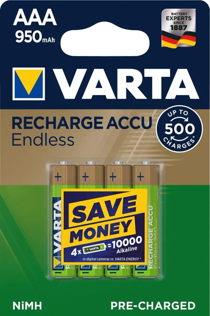RECHARGE Endless Micro (AAA) battery with 950mAh - 4 pieces