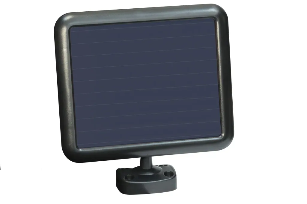 Solar wall light in black with separate solar panel